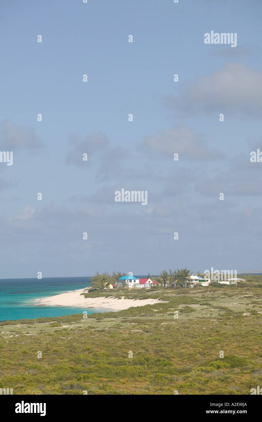 Caribbean, Türken & CAICOS, Salt Cay Insel Balfour Stadt: Nordstrand & Windmühlen Plantation Hotel Stockfoto