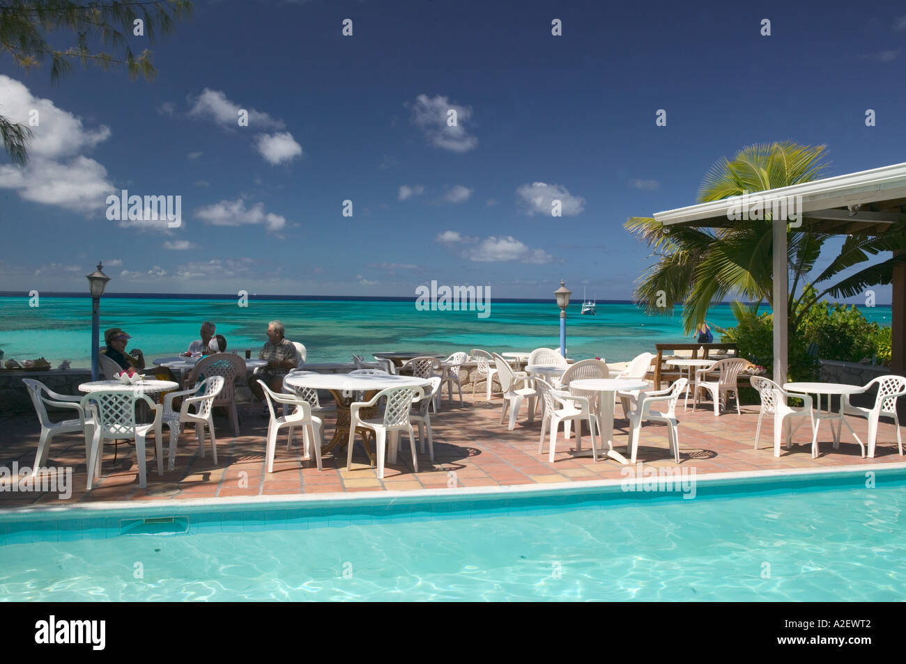 Caribbean, Türken & CAICOS, Grand Turk Island, Cockburn Town: Osprey Beach Hotel / Pool View Stockfoto