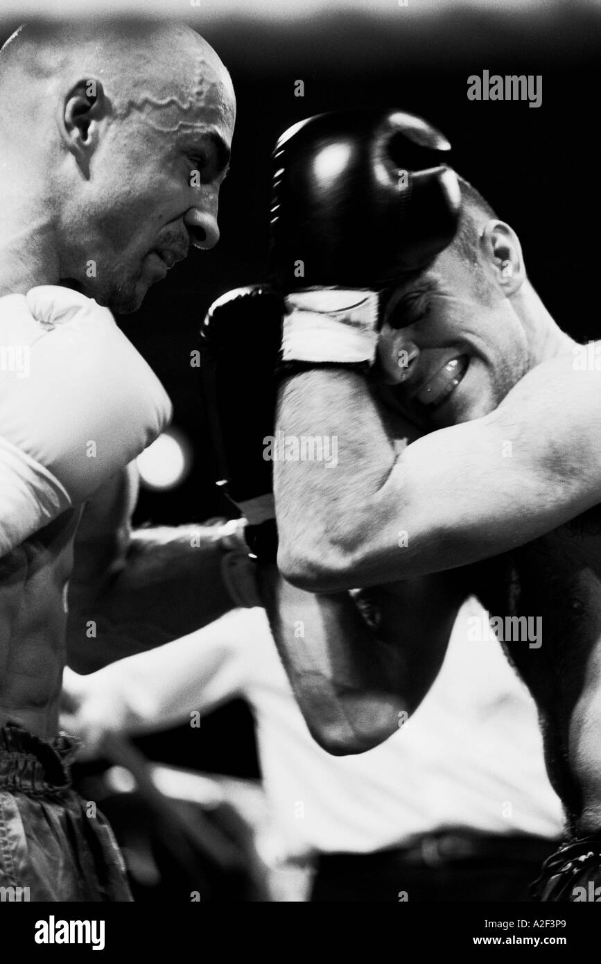 Kickboxen Wettbewerb in Bogen, Eastend von London Stockfoto