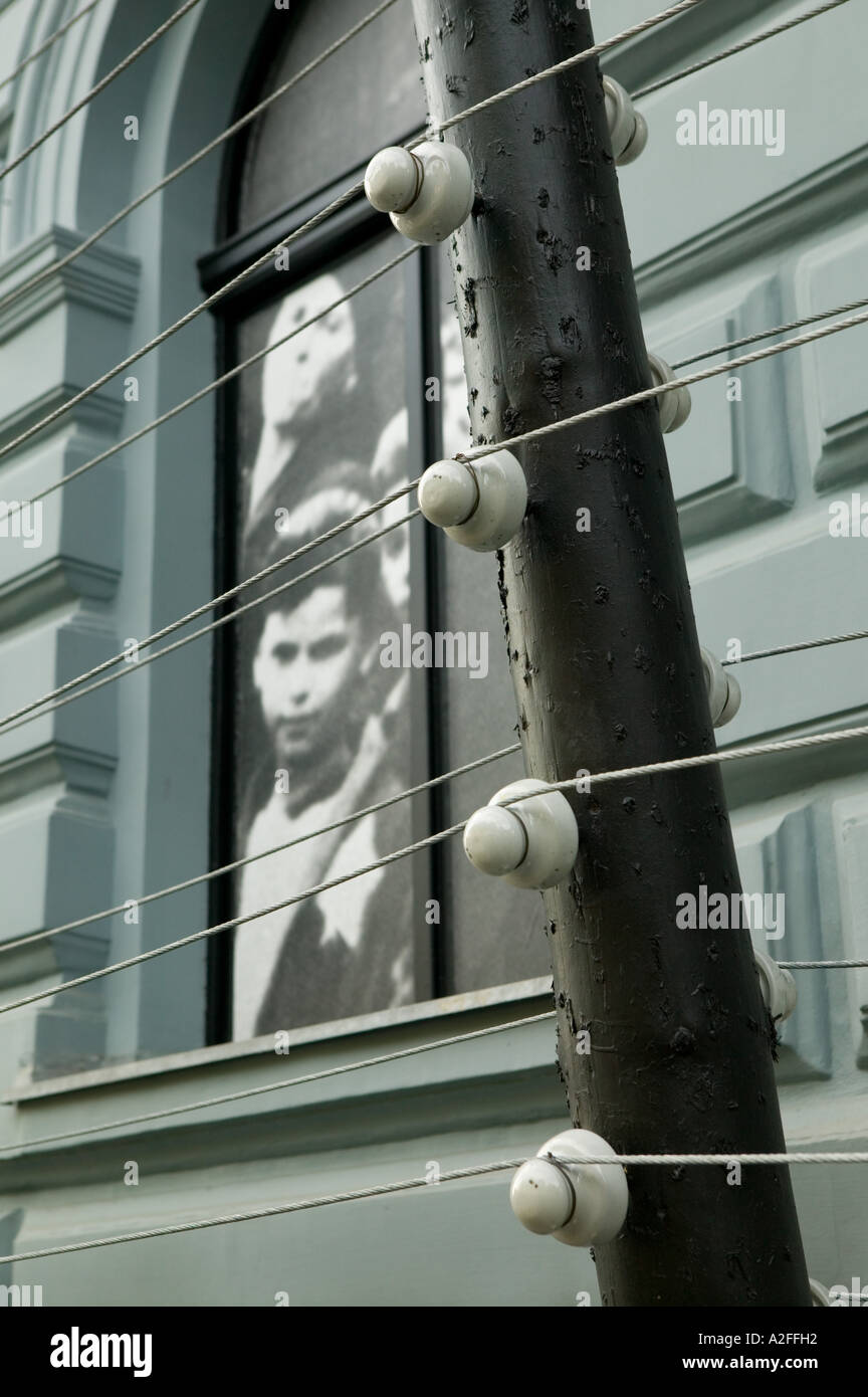 Ungarn, Budapest, Pest, Haus des Terrors, Human Rights Museum im ehemaligen Hauptquartier der ungarischen Geheimpolizei Stockfoto Ungarn, Budapest, Pest, Haus des Terrors, Human Rights Museum im ehemaligen Hauptquartier der ungarischen Geheimpolizei Stockfoto