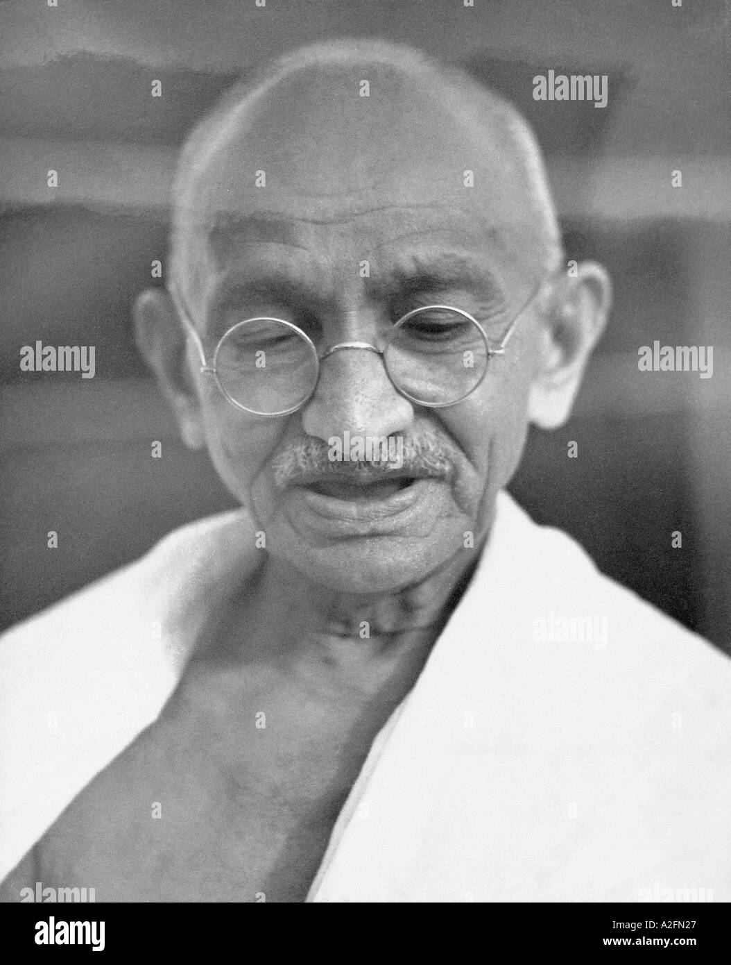 Mahatma Gandhi während Gebetstreffen in Mumbai Bombay Maharashtra Indien September 1944 Stockfoto