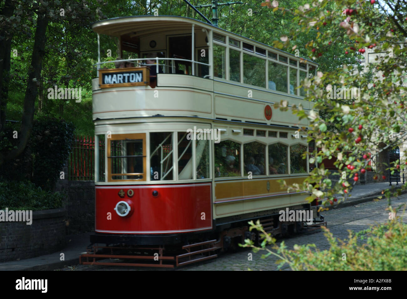 Straßenbahn Schmierblutungen Stockfoto