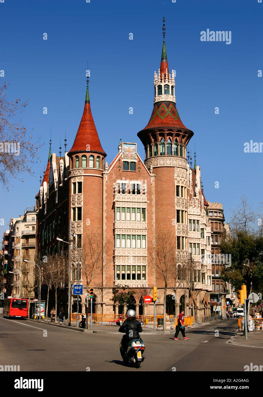 Casa Terrades, das Haus der Türme, Barcelona, Spanien Stockfoto