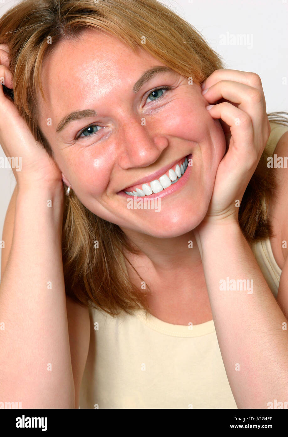 lächelnde Frau Stockfoto