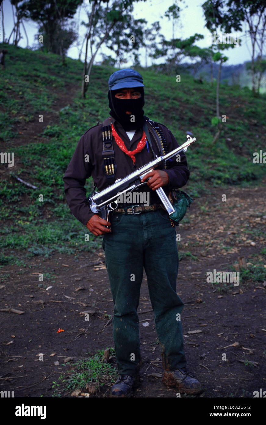 Mexiko, Chiapas, Aguas Calientes, Guadalupe Tepeyac. Kommandant der zapatistische nationale Befreiung, Rebellenarmee Stockfoto