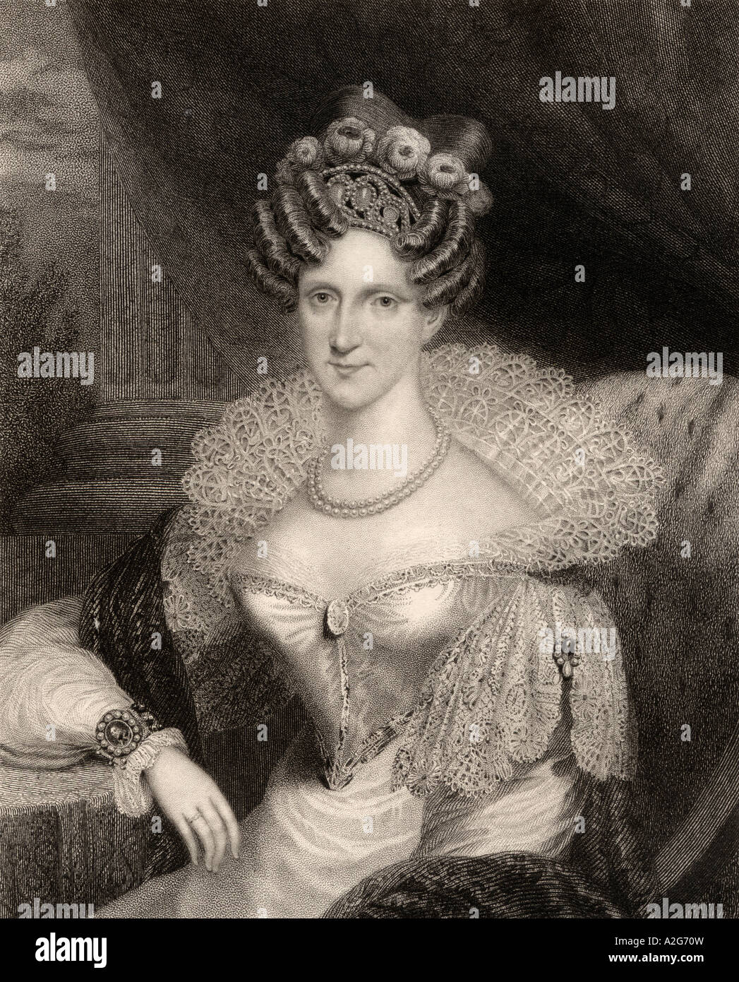 Amelia Adelaide Louise Therese Caroline von Saxe Coburg Meiningen, 172-1849. Stockfoto