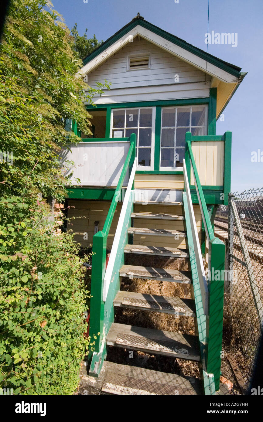 Original-Signal Box East Anglian Eisenbahnmuseum Chappel und wacht Colne Essex Stockfoto