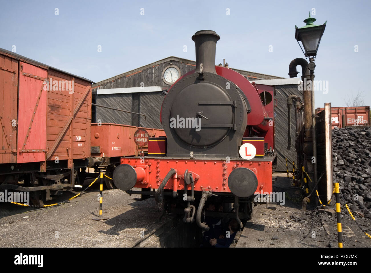 King George 0-6-0 East Anglian Eisenbahnmuseum Chappel und wacht Colne Essex Stockfoto