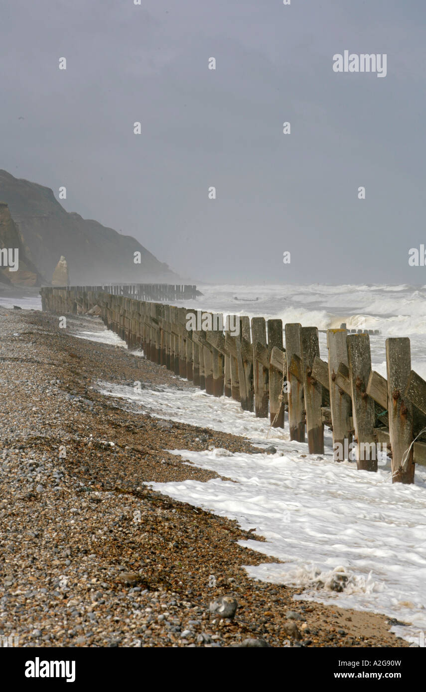 Stürmischen Strand West Runton North Norfolk UK Stockfoto