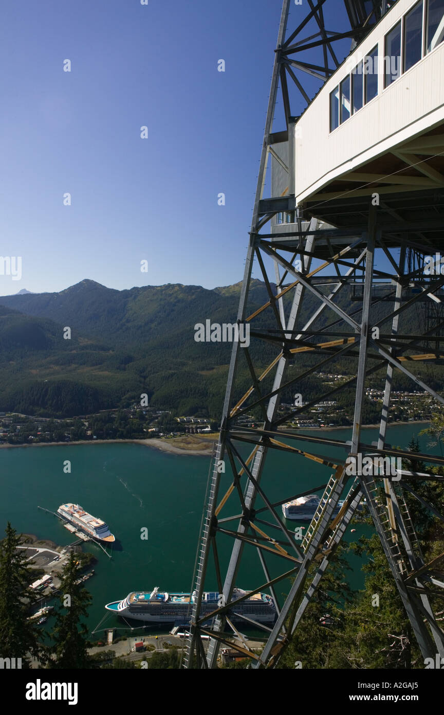 USA, ALASKA, südöstlichen Alaska JUNEAU: Straßenbahnstation / Mt. Roberts / tagsüber Stockfoto