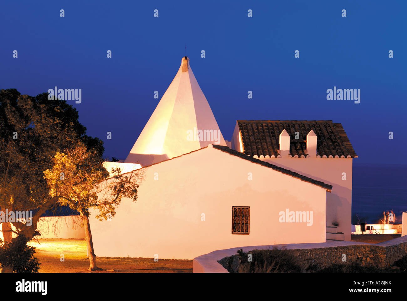 Kapelle Nossa Senhora da Rocha, Armacao de Pera, Algarve, Portugal Stockfoto