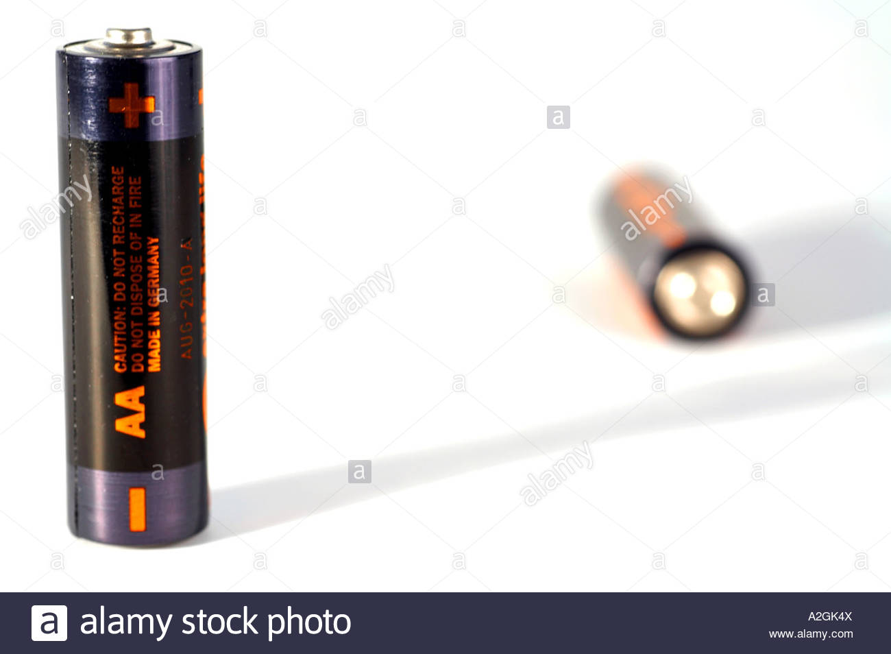 Ein Paar AA-Batterien Stockfoto