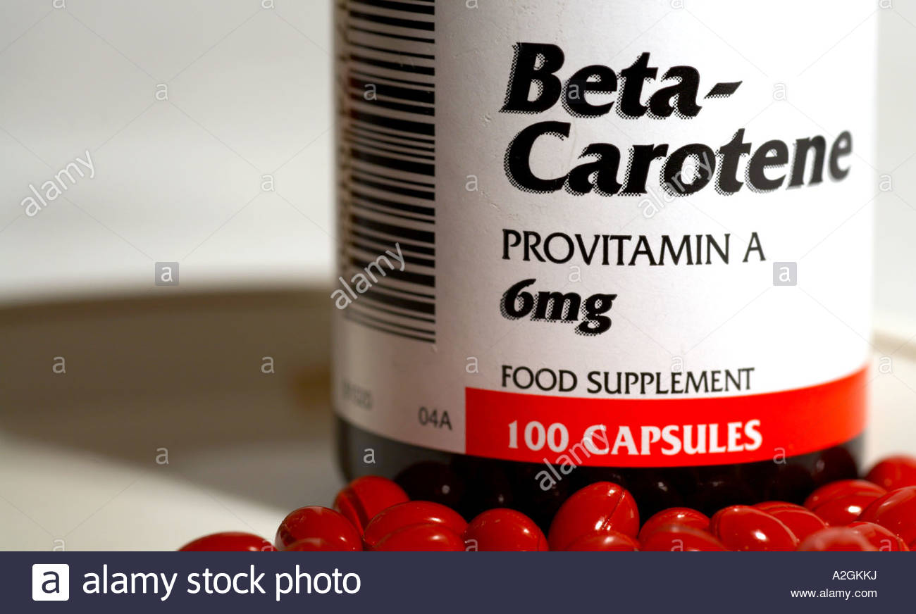 Beta-Carotin-Nahrungsergänzung Stockfoto