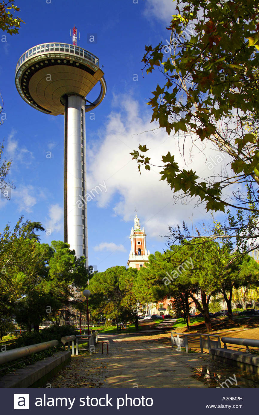 Faro de Moncloa und Museo de America, Madrid, Spanien Stockfoto