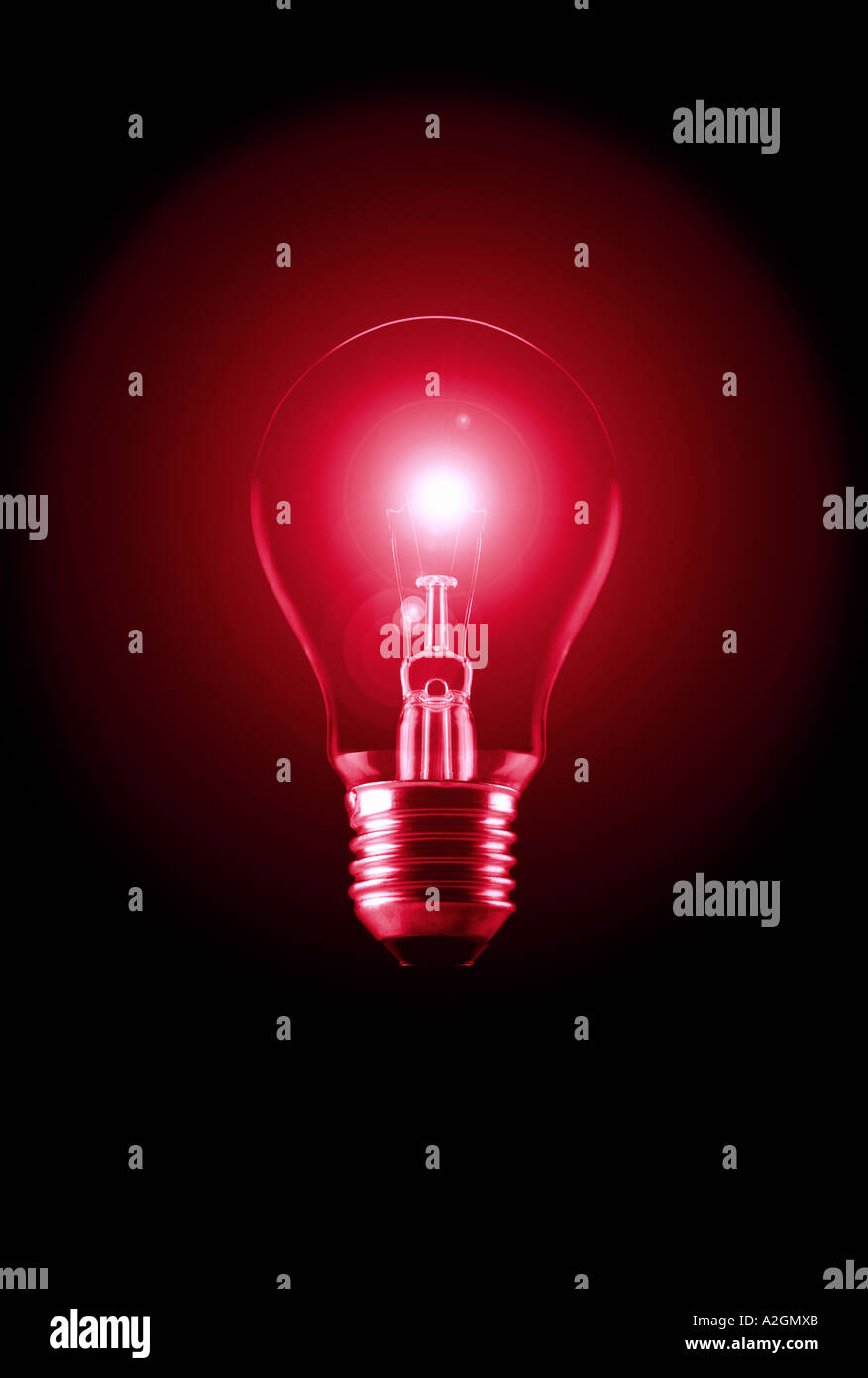 rote Lampe Rote Gluehbirne Stockfoto