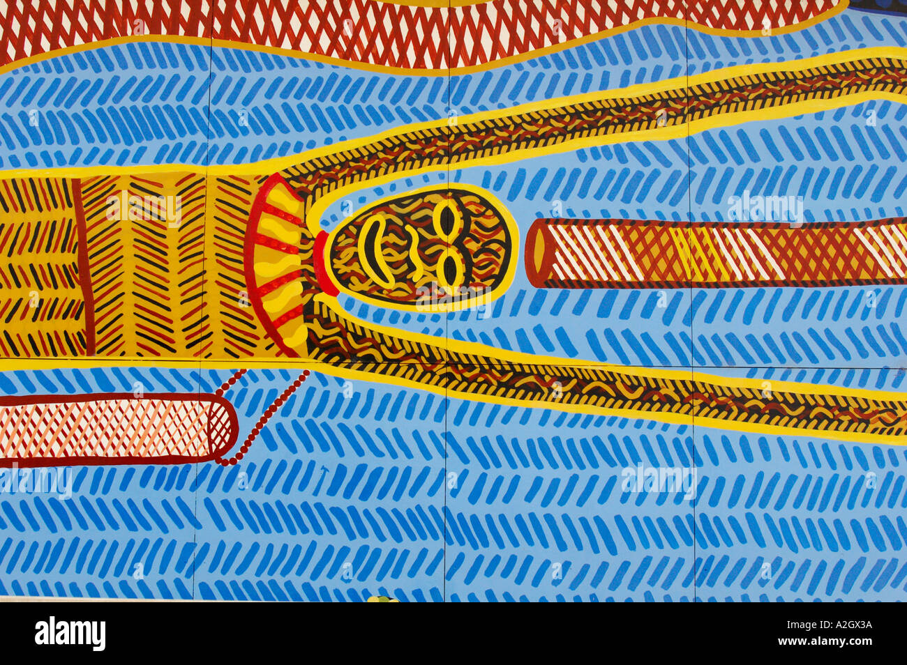 Australische Kunst, Adelaide Festival Centre, Aboriginal Mosaik Stockfoto