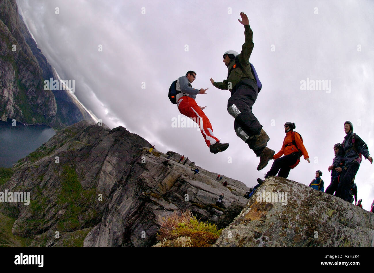 Base-Jump Multi Weg Stockfoto