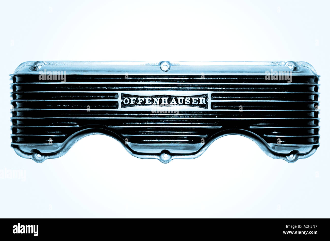 Offenhauser Ventildeckel aus einer amerikanischen Chevy. Bild von Patrick Steel patricksteel Stockfoto