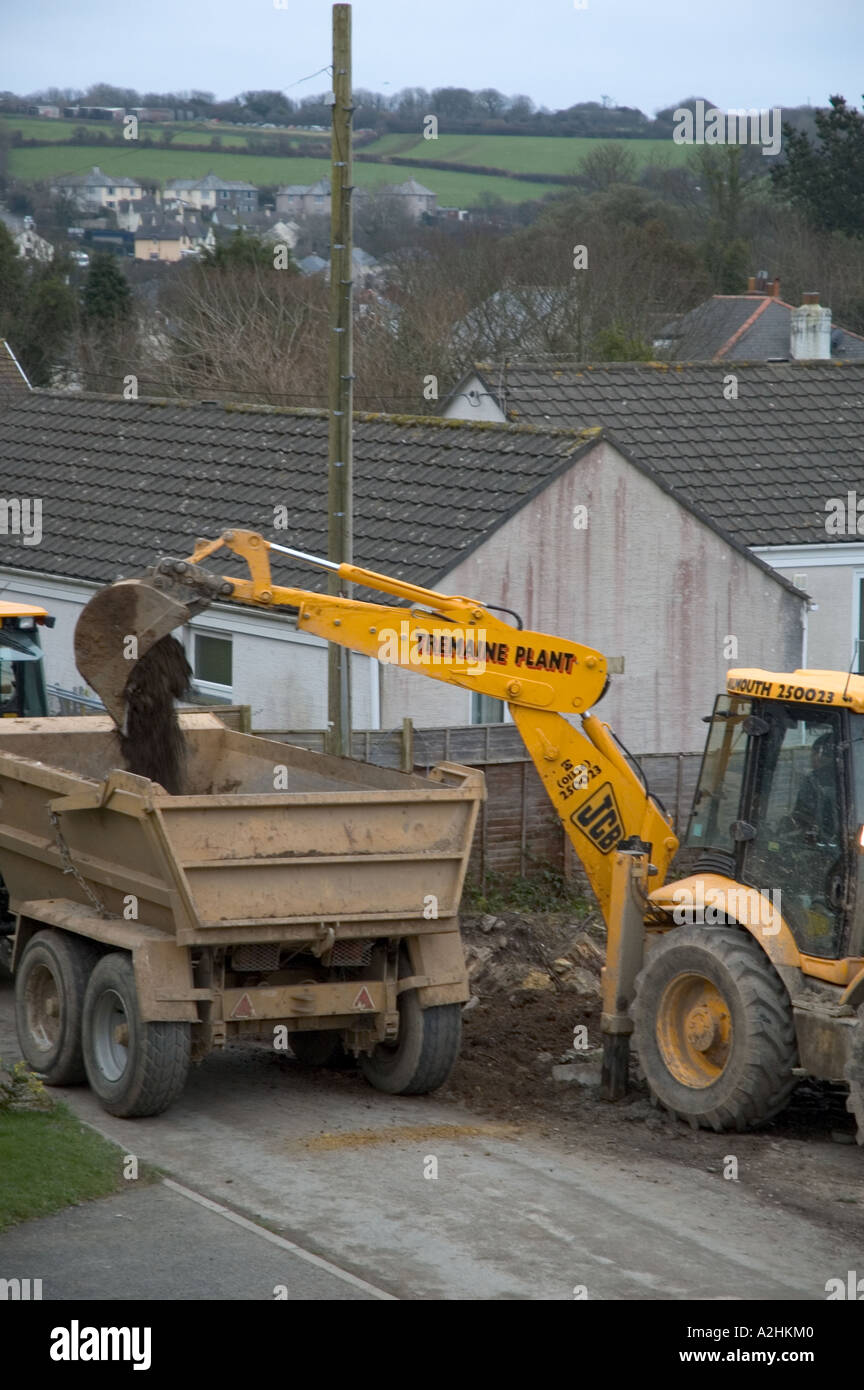 ein Jcb hart bei der Arbeit Stockfoto
