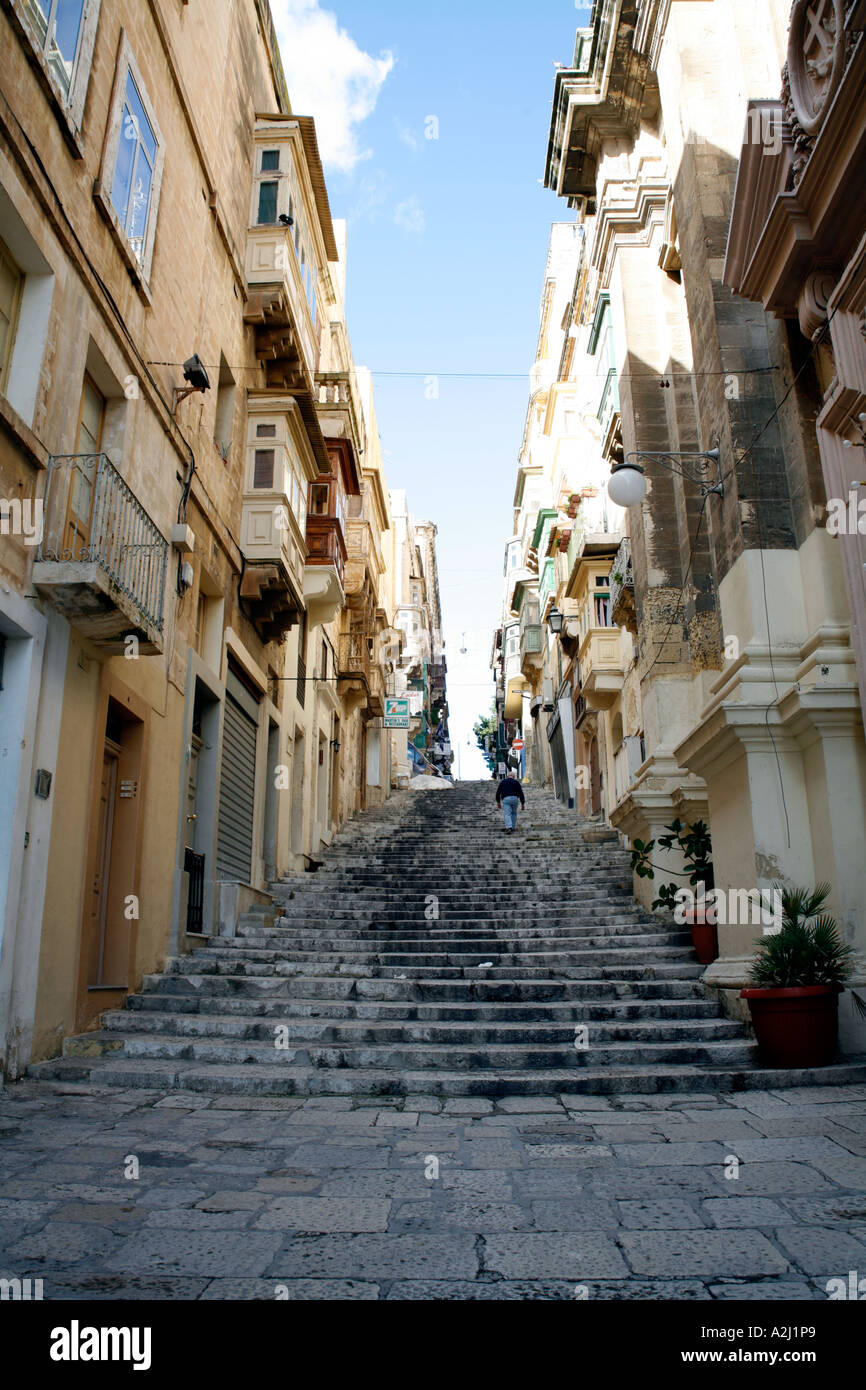 Malta Valletta Straße Stockfoto