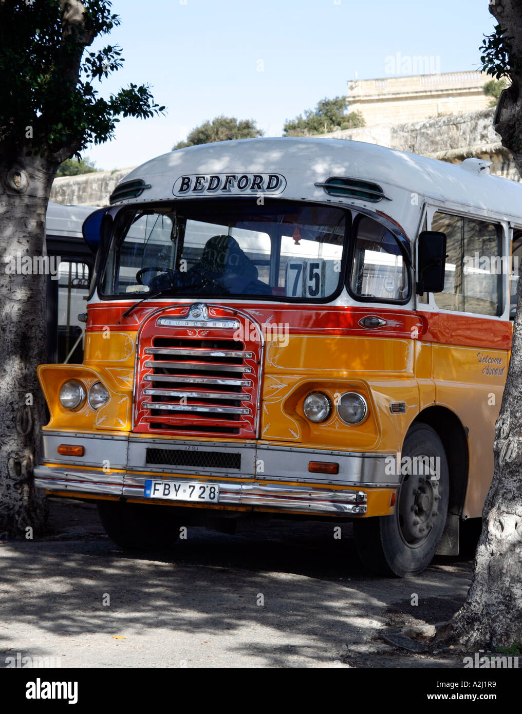 Traditionelle Bedford Bus Valletta Malta Stockfoto