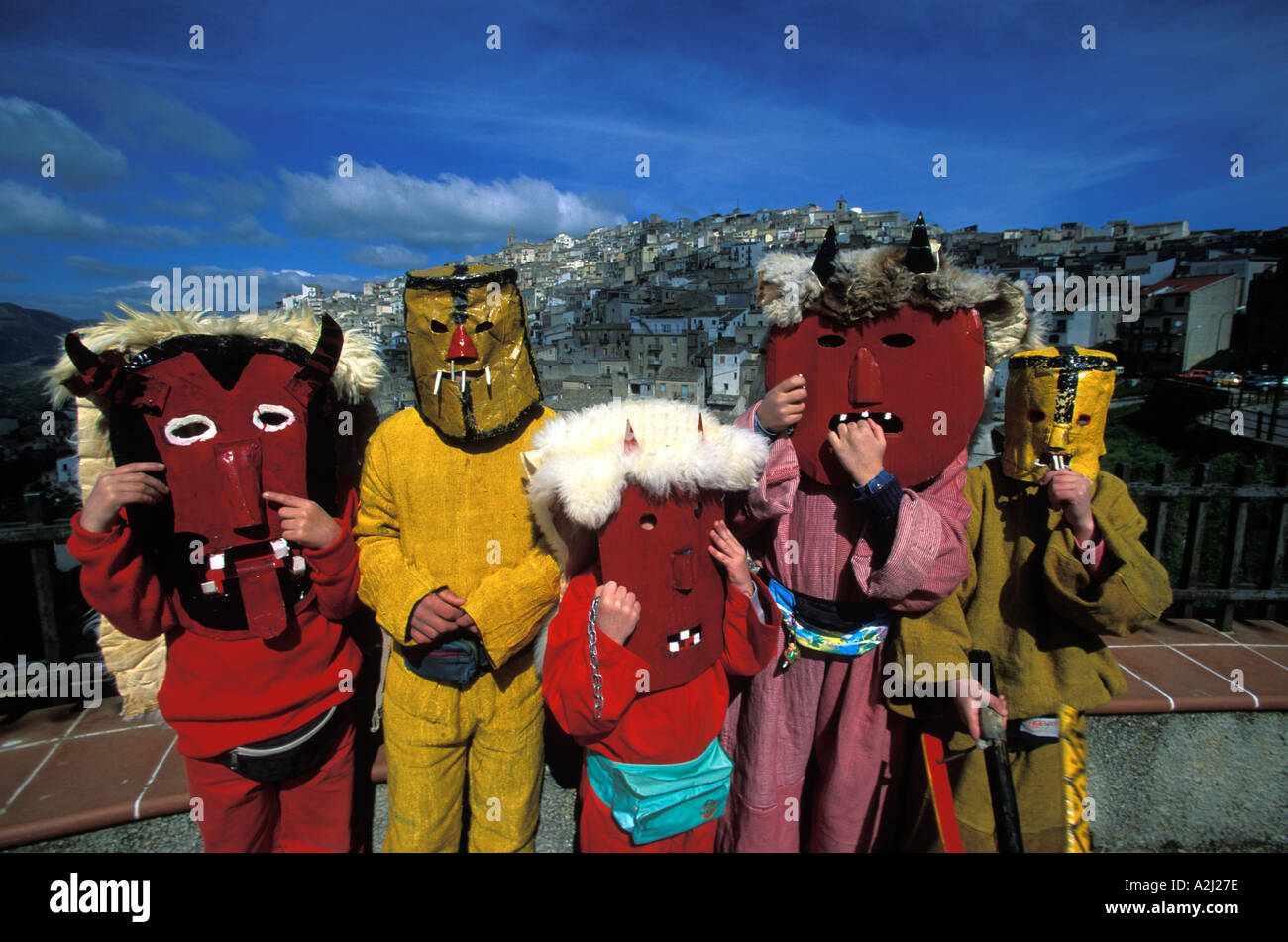 Ostersonntag, Teufelstanz, Prizzi, Sizilien, Italien Stockfoto