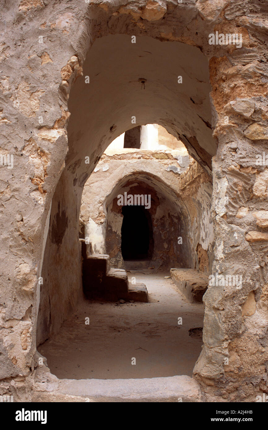 Offene Tür in Ksar von Tatooine, Tunesien Stockfoto