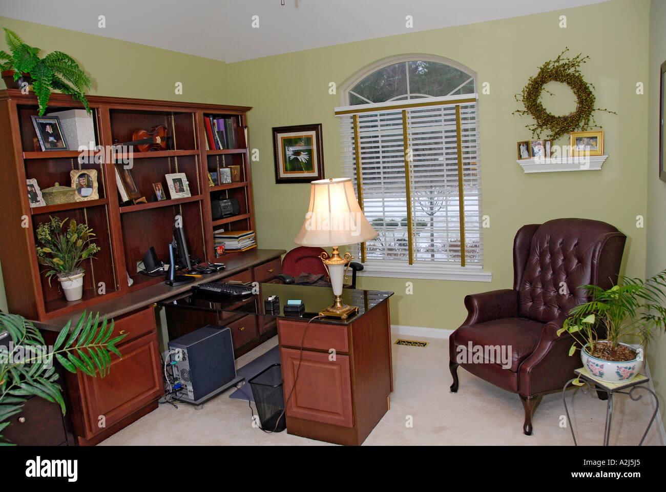 ein Beispiel für ein Büro zu Hause eingerichtet in einer persönlichen Residenz Stockfoto