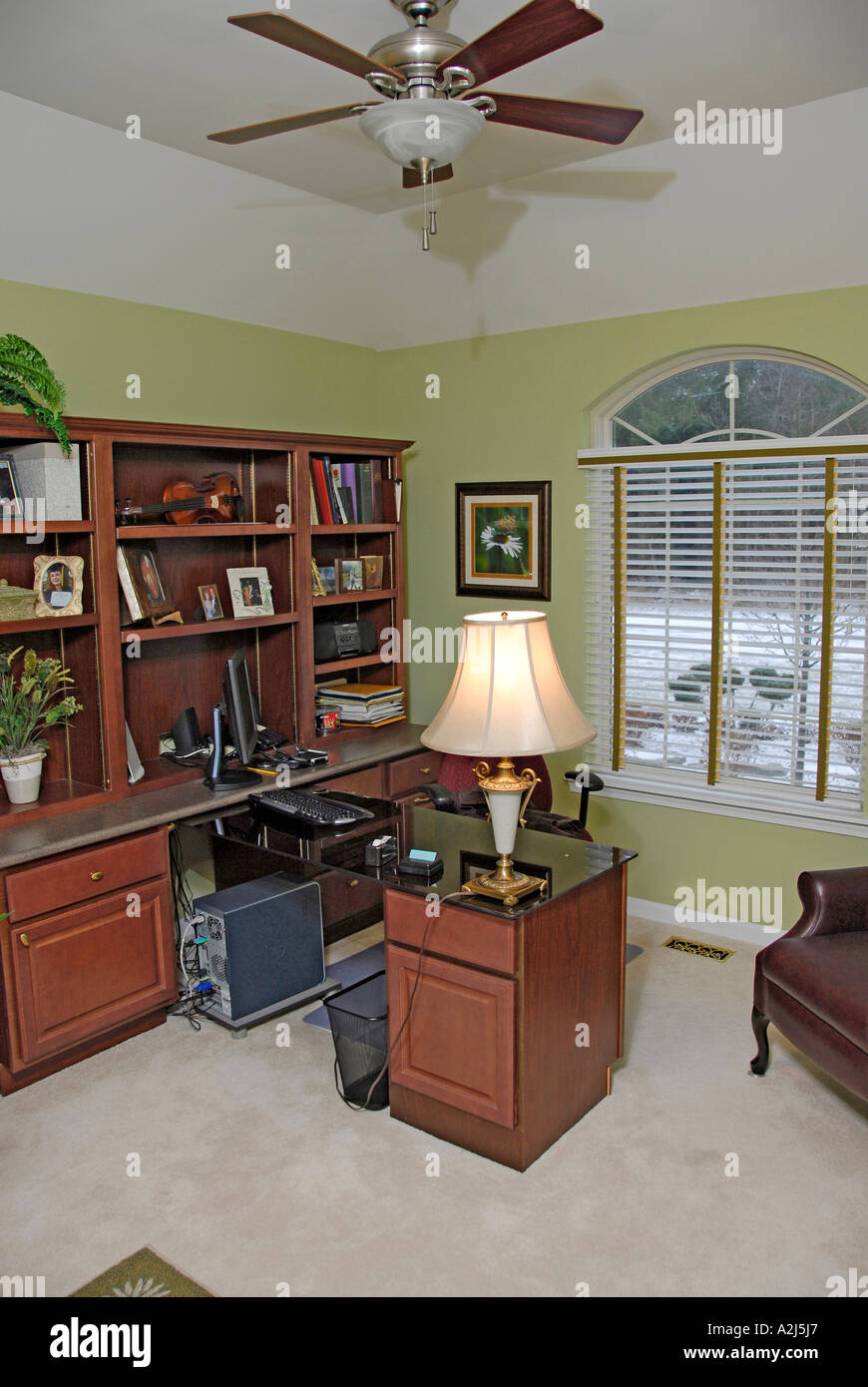 ein Beispiel für ein Büro zu Hause eingerichtet in einer persönlichen Residenz Stockfoto
