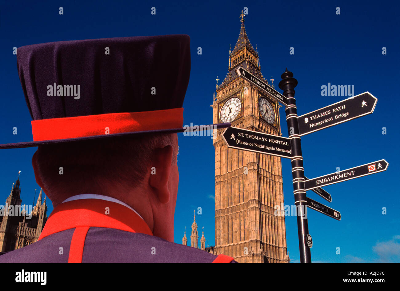 Großbritannien London Yeoman Warder Stockfoto