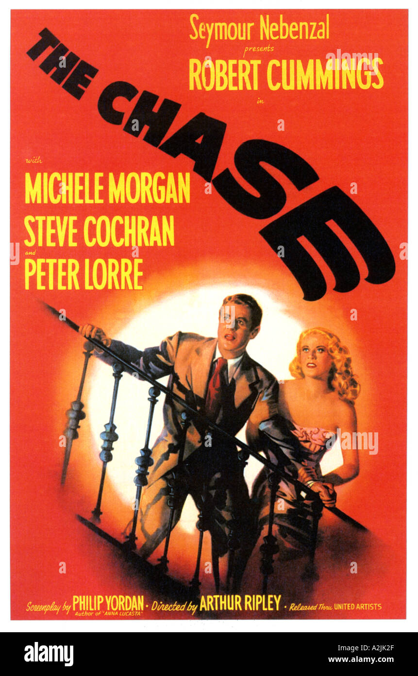 Das CHASE Plakat für 1946-Film mit Robert Cummings und Michèle Morgan Stockfoto