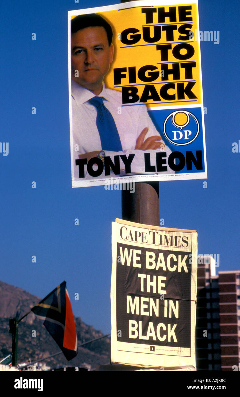 Wahlplakat in Cape Town, South Africa Stockfoto