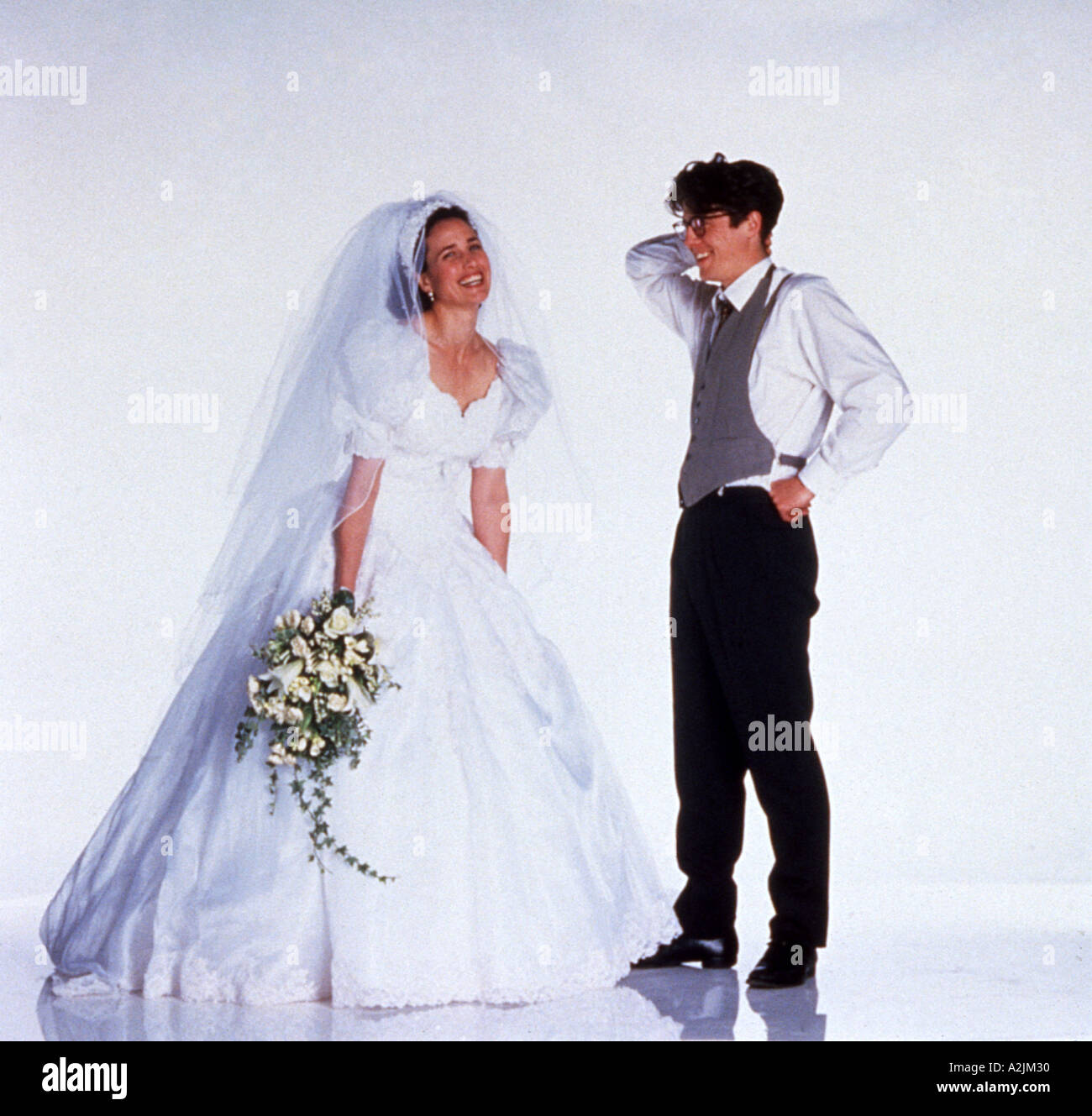 Vier Hochzeiten und ein Begräbnis 1994 Polygram film mit Andie MacDowell und Hugh Grant Stockfoto