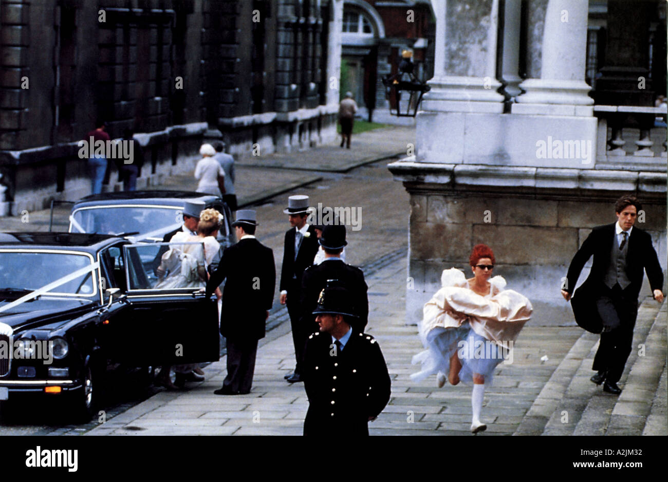 Vier Hochzeiten und ein Begräbnis 1994 film mit Hugh Grant und Charlotte Coleman Stockfoto