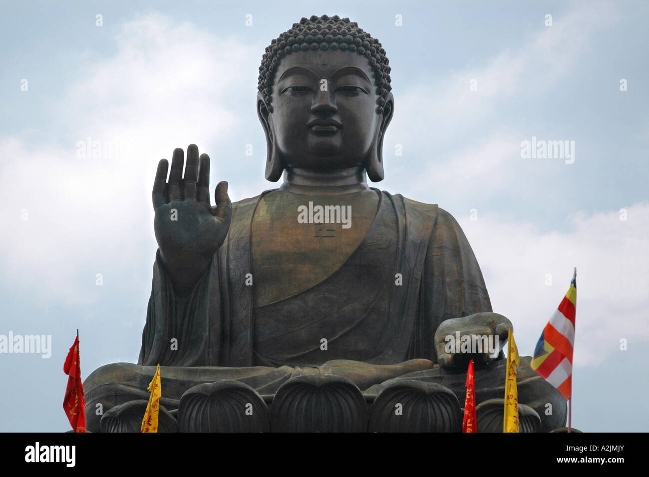 Tian Tan Buddha am Po Lin Monastery, Lantau Island, Hong Kong. Stockfoto