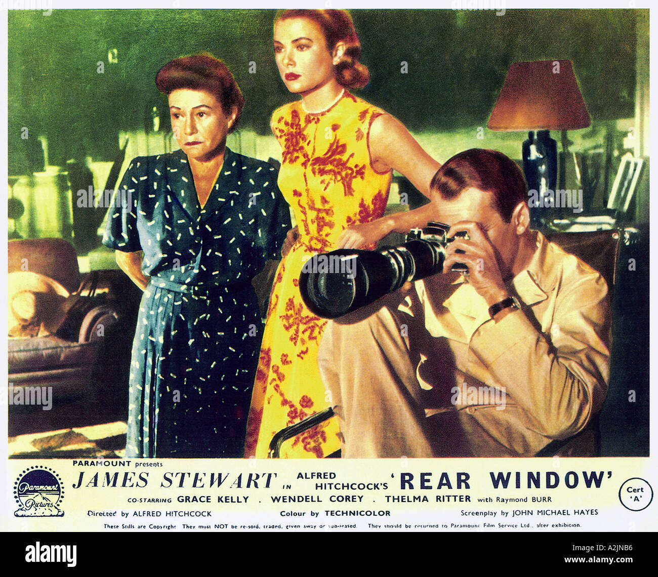 HINTERE Fenster 1954 Film mit von l Thelma Ritter Grace Kelly James Stewart unter der Regie von Alfred Hitchcock Stockfoto
