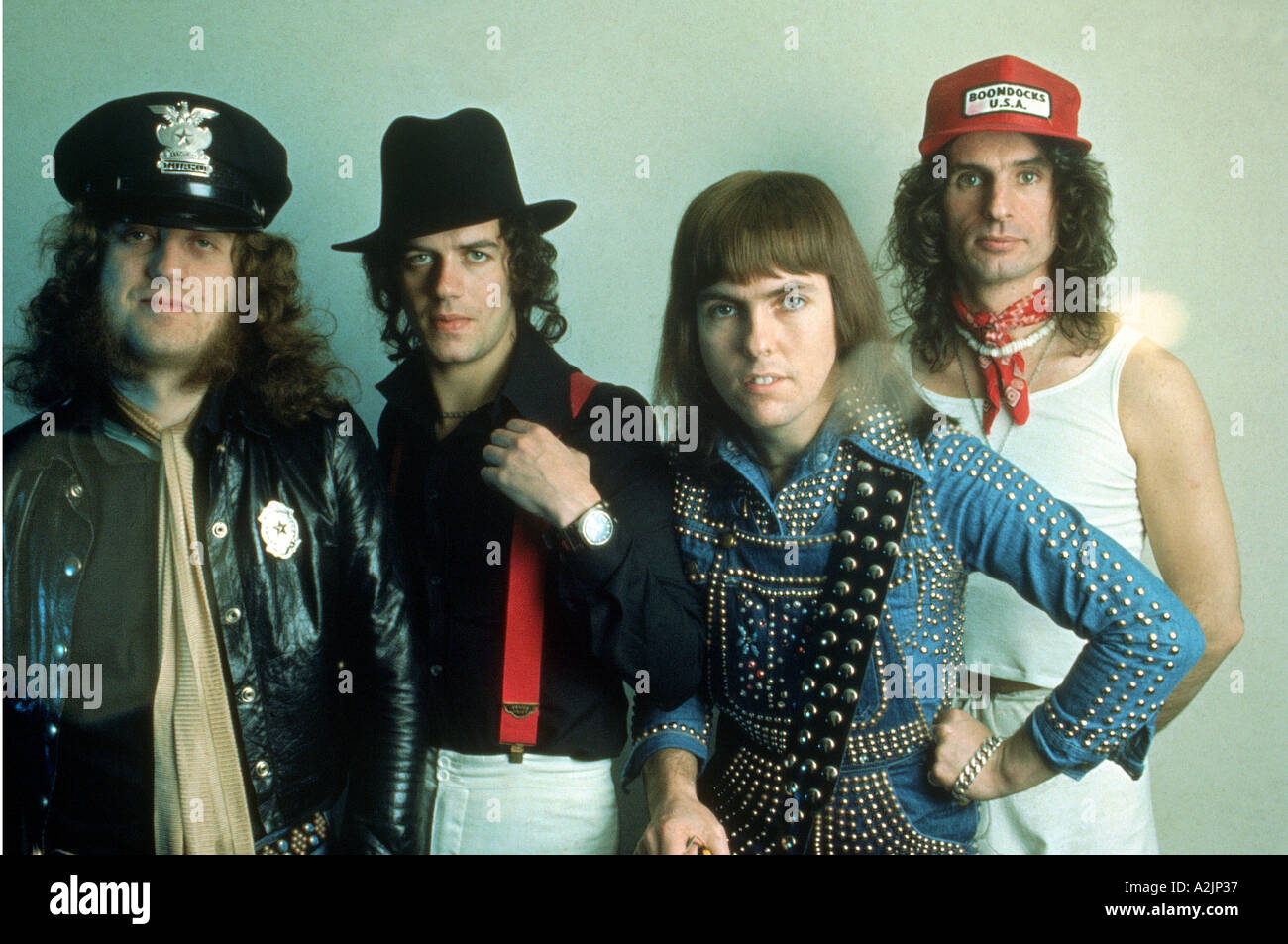 SLADE-UK-Glam-Rock Band der 70swith-Noddy-Halter auf der linken Seite Stockfoto