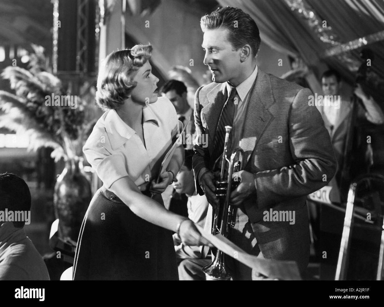 JUNGER Mann mit A HORN 1950 Film mit Doris Day und Kirk Douglas Stockfoto