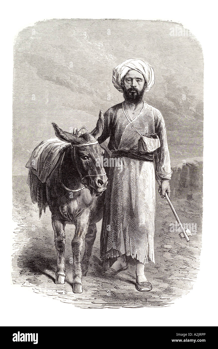 Arminius Vambery Professor orientalische Universität Pesth Tracht Esel Turban Gelehrter Sprachschüler Turkoman ungarischen Stockfoto