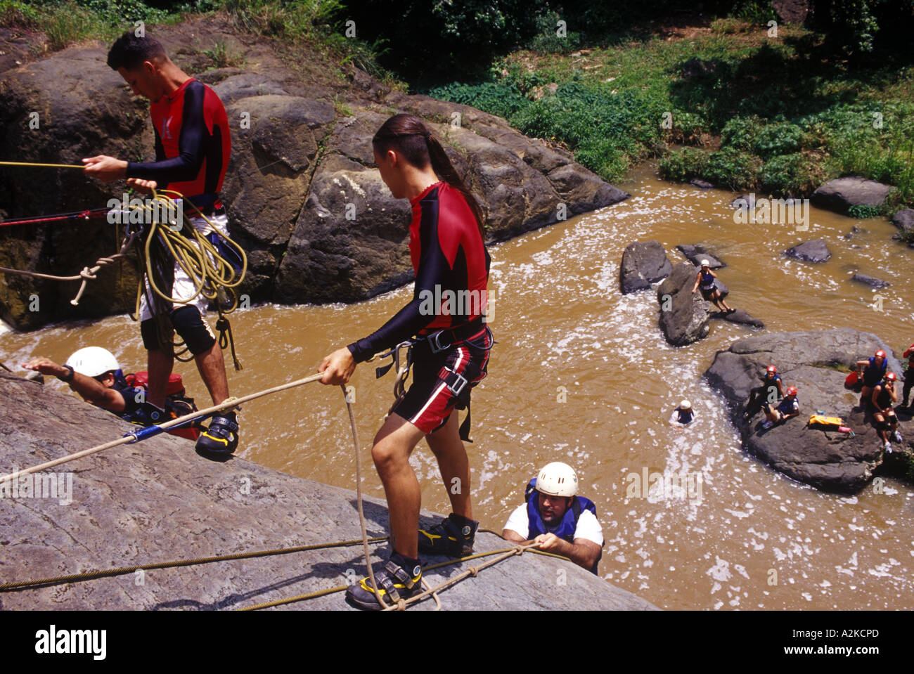 Karibik, Puerto Rico, El Yunque, Caribbean National Forest, Canyoning Stockfoto