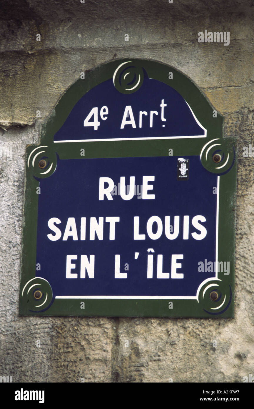 Rue Saint-Louis En l ' Ile Île Saint-Louis Paris Frankreich Stockfoto