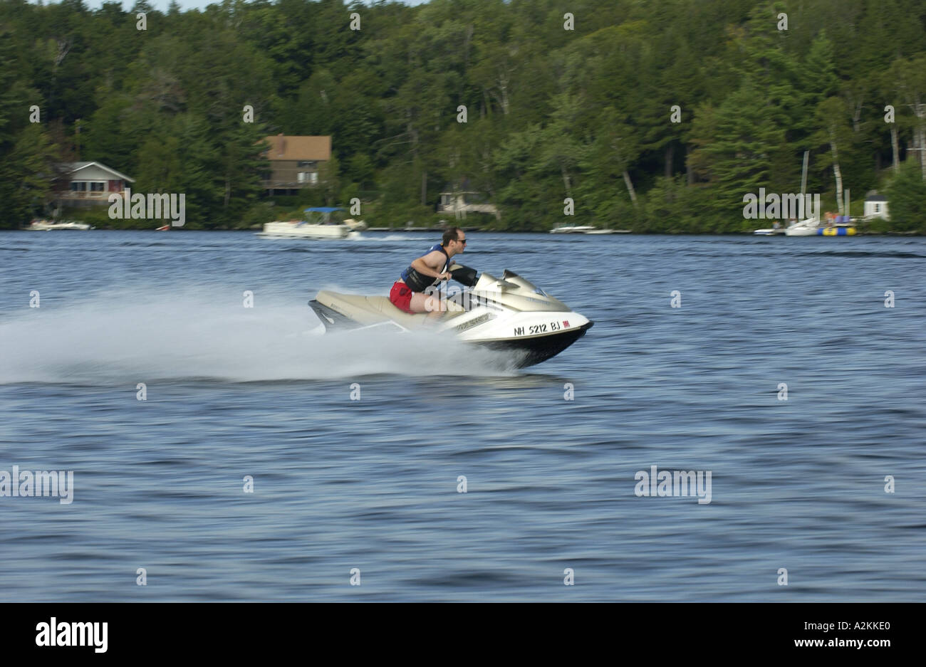 Jet-Ski auf Lake Sunapee New Hampshire Stockfoto