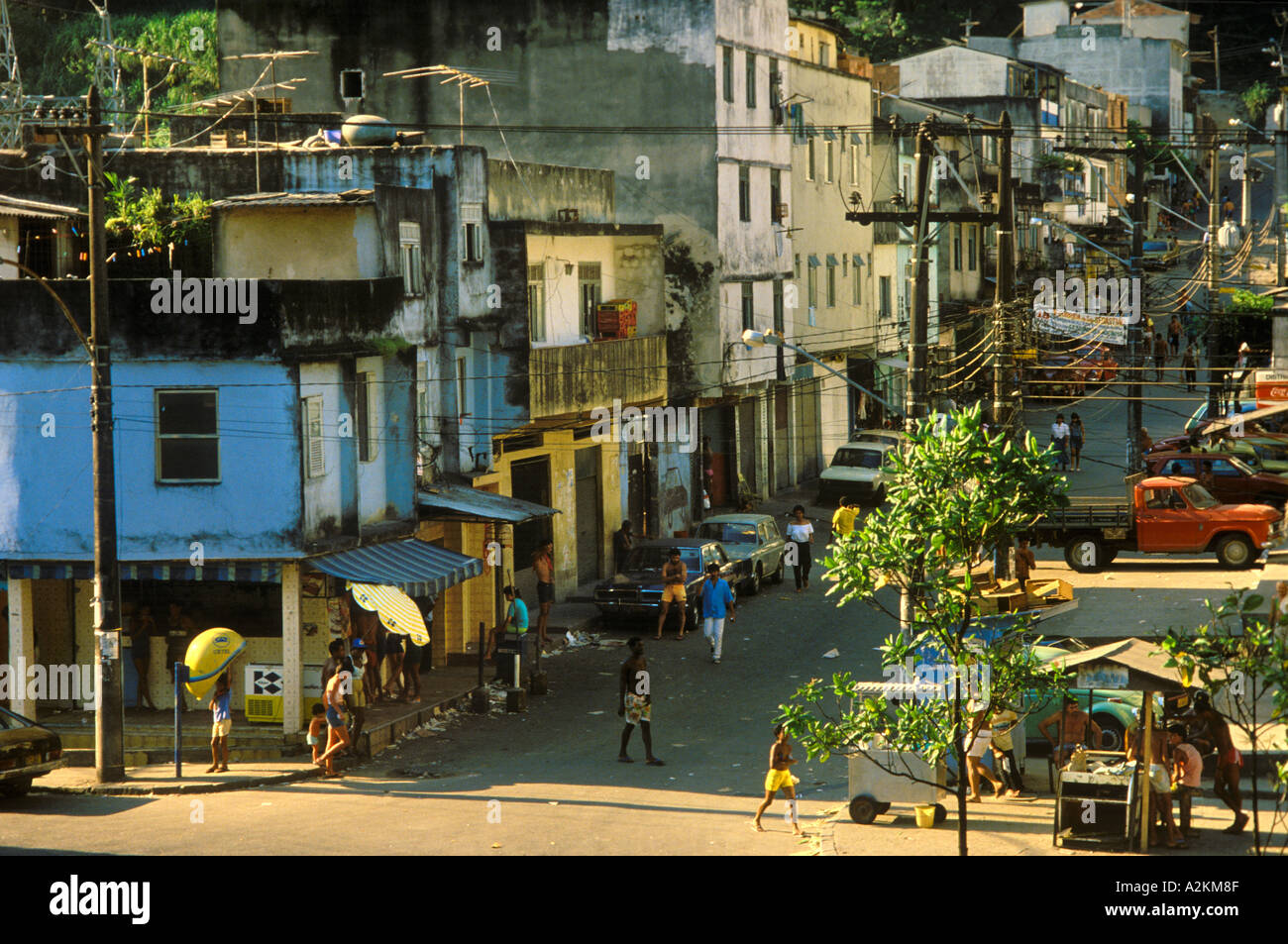 FAVELA DA ROCINHA RIO DE JANEIRO BRASILIEN Stockfoto