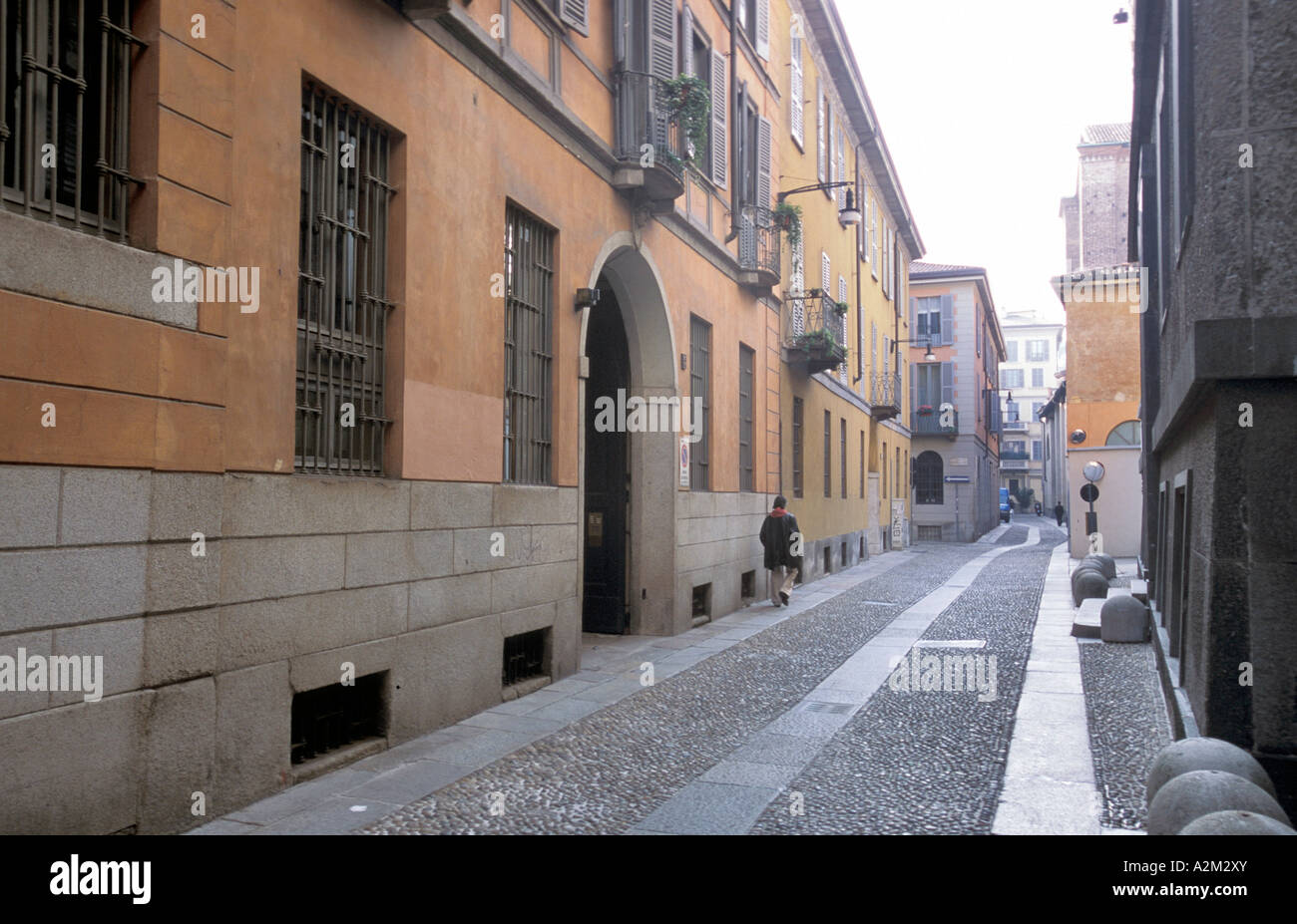 Del Carmine Straße Mailand Lombardei Italien Stockfoto
