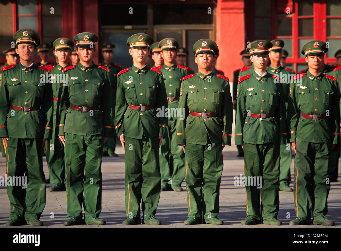 Chinesische Armee Rekruten in der verbotenen Stadt, Peking Stockfoto