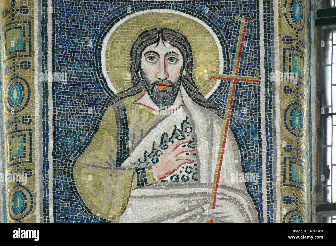 Christliche Mosaik aus 4thC Basilika Kirche in Porec, Kroatien Stockfoto