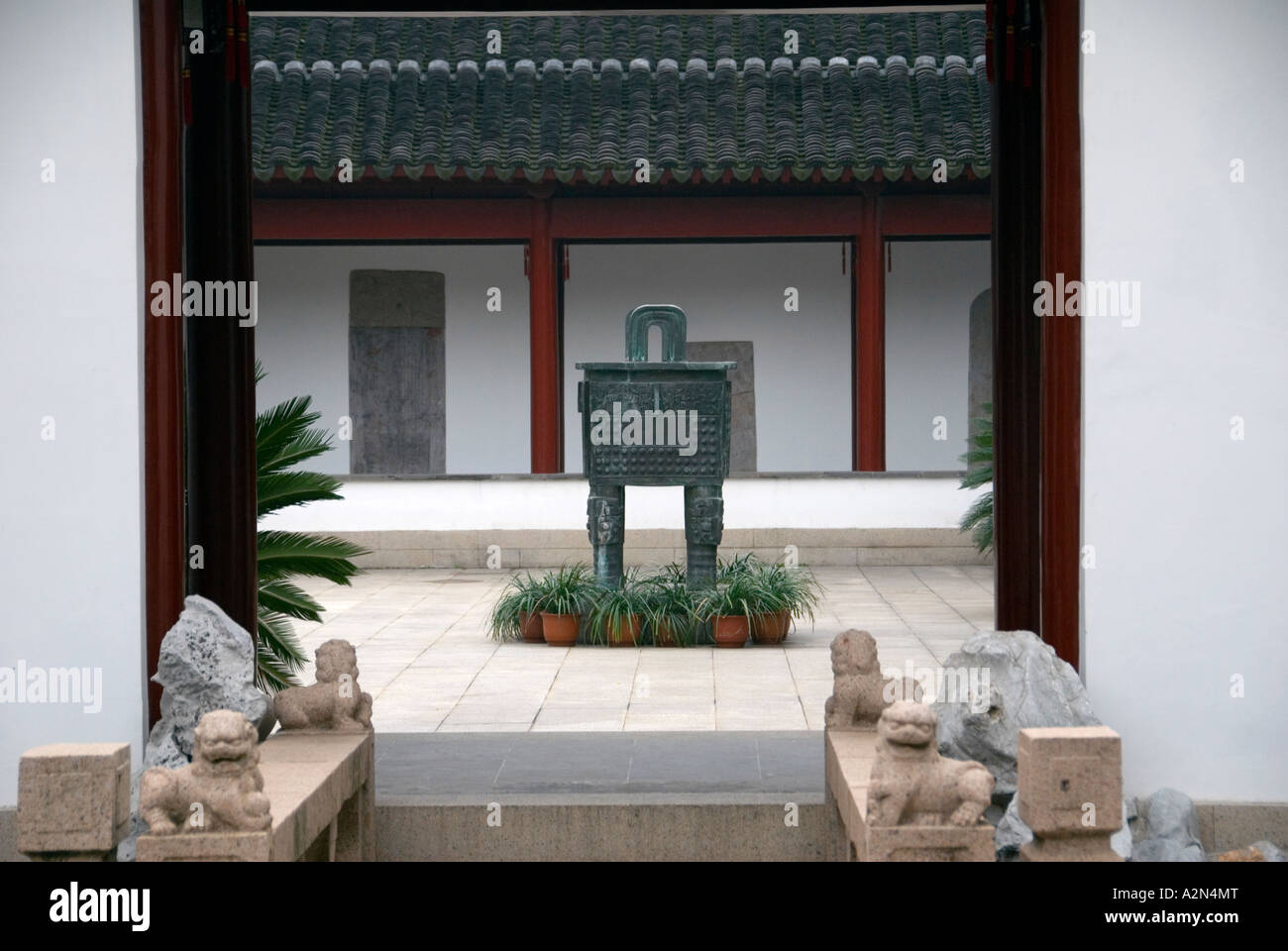 Konfuzius-Tempel-Hof, Shanghai Stockfoto