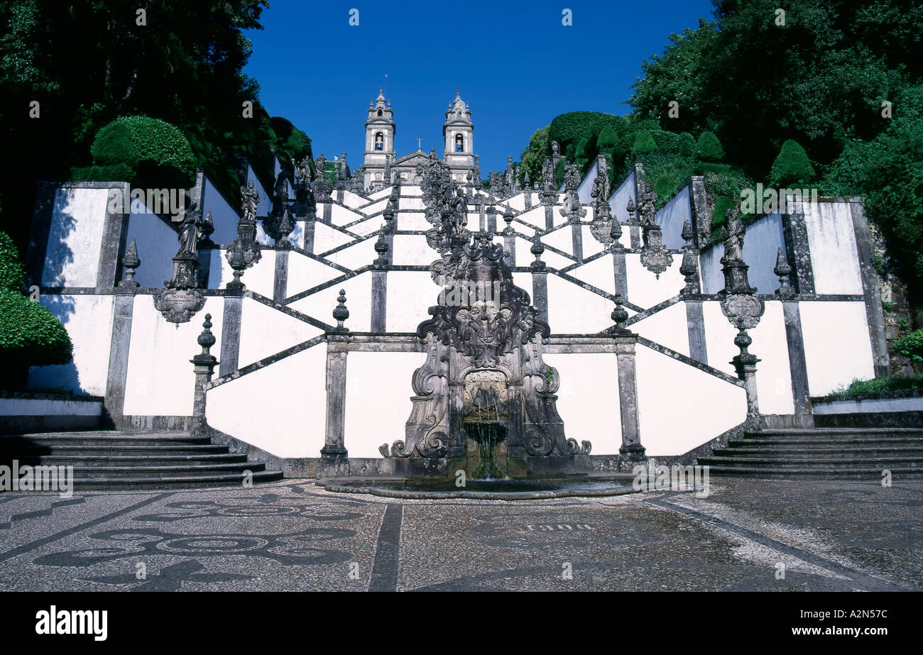 Wallfahrtskirche Wallfahrtskirche Bom Jesus Monte-Braga-Portugal Stockfoto