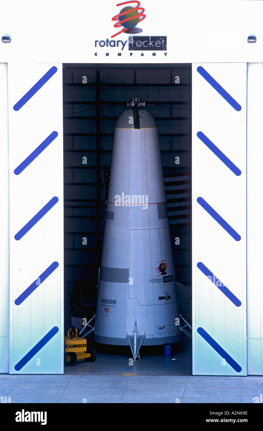 Privat finanzierte wiederverwendbare Rotary Rocket Raumschiff zivilen Flughafen Mojave, Kalifornien USA Stockfoto