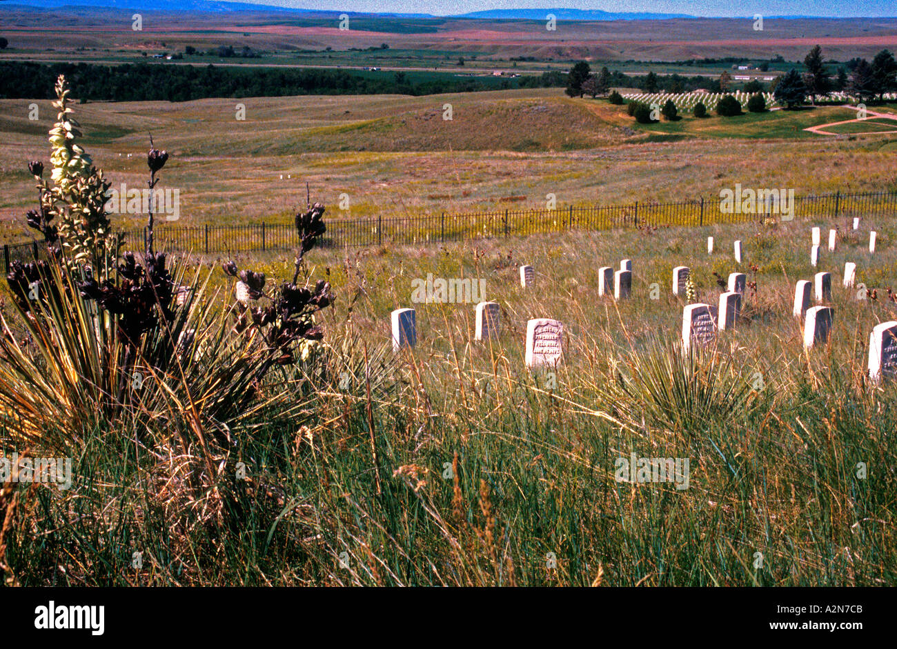 Custers letzte stehen Little Bighorn Battlefield National Monument Montana USA Stockfoto